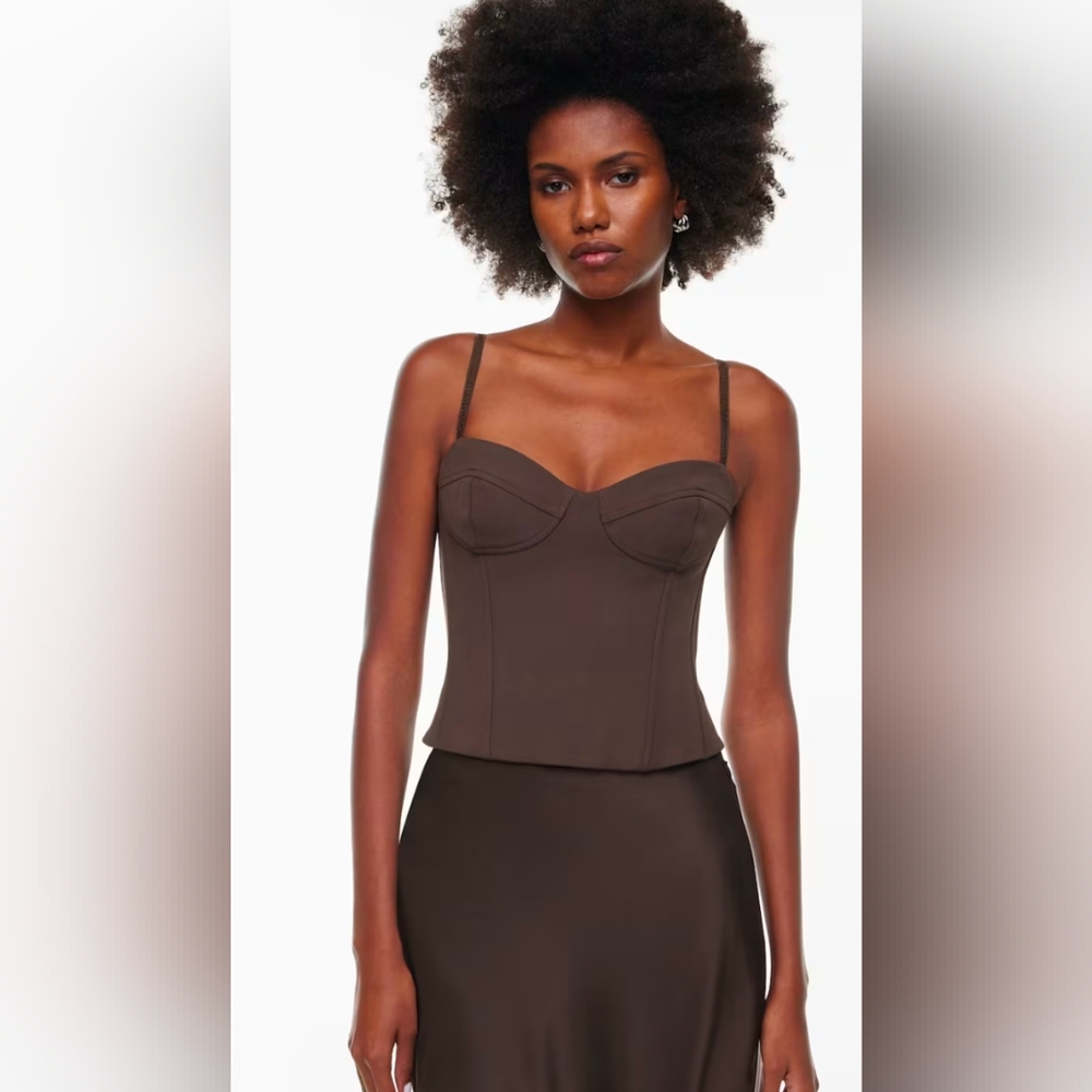 Aritzia Chocolate Brown Bustier Camisole